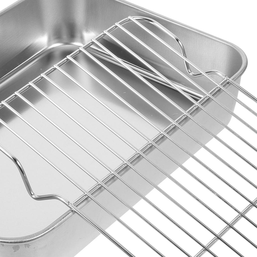 Supply Lid Grill Pan with Grid Frying Oven Trays for Baking Rack Cooking Colander