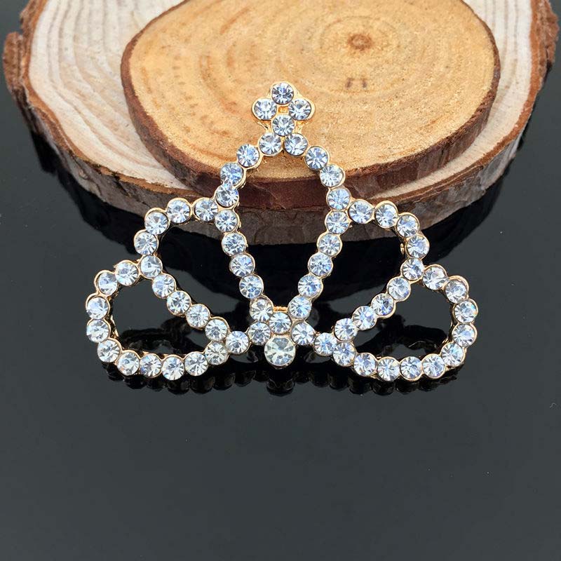 Engood 30Pcs Crown Rhinestone Buttons Sewing Trim & Embellishments Craft Buckles for DIY Hair Child Headband Accessories HZ29