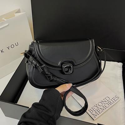 Korean Saddle Bag Women'S Fashion Niche Underarm Bag Versatile Shoulder Bag Crossbody Small Square