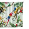 Tropical Birds Shower Curtain For Bathroom Parrot Toucan Green Leaves Plants Summer Polyester Fabric Bath Curtains Decor Hooks