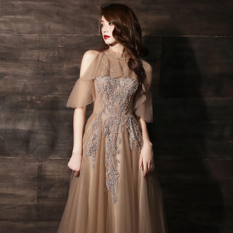 Banquet Evening Dress Female 1011 New Long Dream Fairy Temperament Socialite Annual Meeting Dress