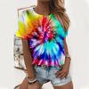 Fashion Women Geometric Pattern Print T Shirt Funny Casual O-neck Short Sleeves T-shirt Summer Female Tee Shirt
