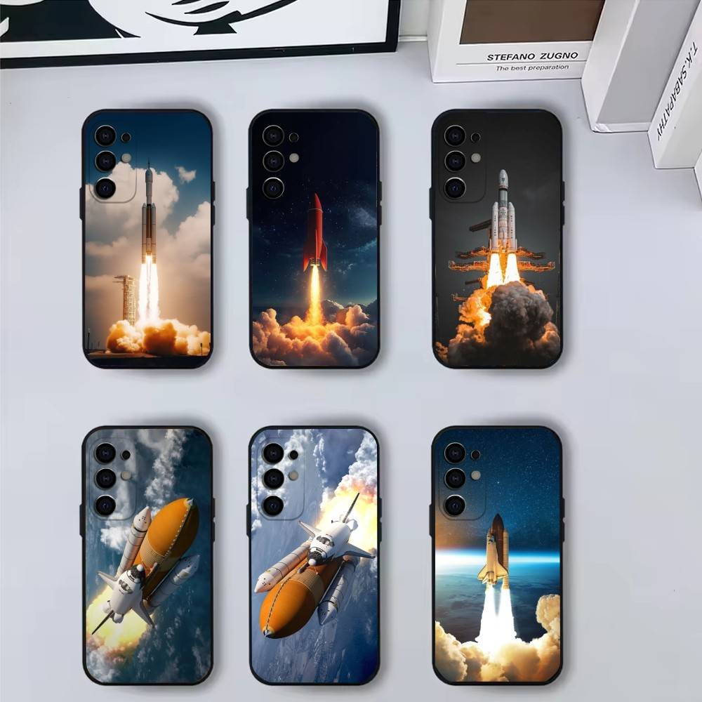 Launch the rocket Phone Case For Samsung S25,S24,S21,S22,S23,S30,Ultra,S20,Plus,Fe,Lite,Note,10,Black Cover