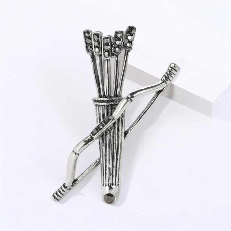 Unique Design Vintage Arrows Theme Brooch Retro Quiver Pin Alloy Fashion Accessory Suitable For Casual Formal Wear