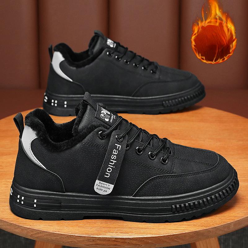 

Новые мужские зимние кроссовки, мужские модные ботинки на платформе, теплая рабочая обувь для отдыха на открытом воздухе, мужская нескользящая походная обувь, универсальная хлопковая обувь 44