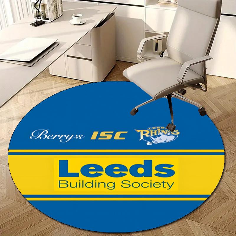 Personalized Leeds Rhinos Round Chair Office Rug - Perfect for Mat, Office Chair & More - Ideal Gift for Birthdays and Holidays