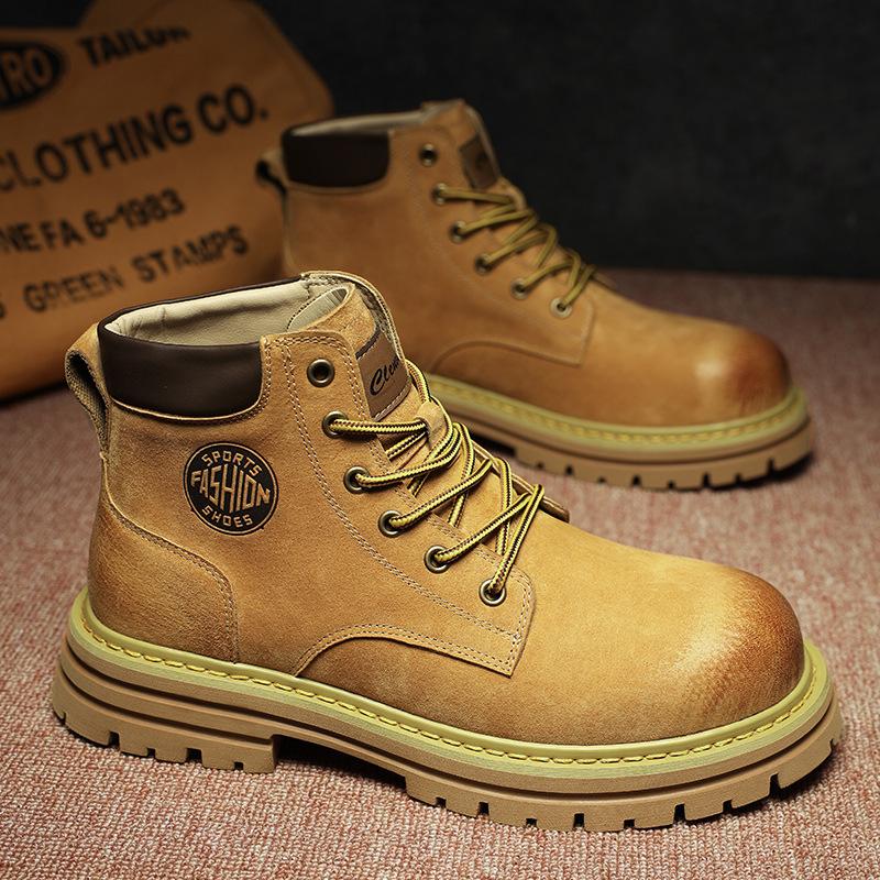 

New thick-soled heightening fashionable Martin boots 2025 autumn trend breathable mid-help casual short boots versatile tooling boots 36 (women s shoes)