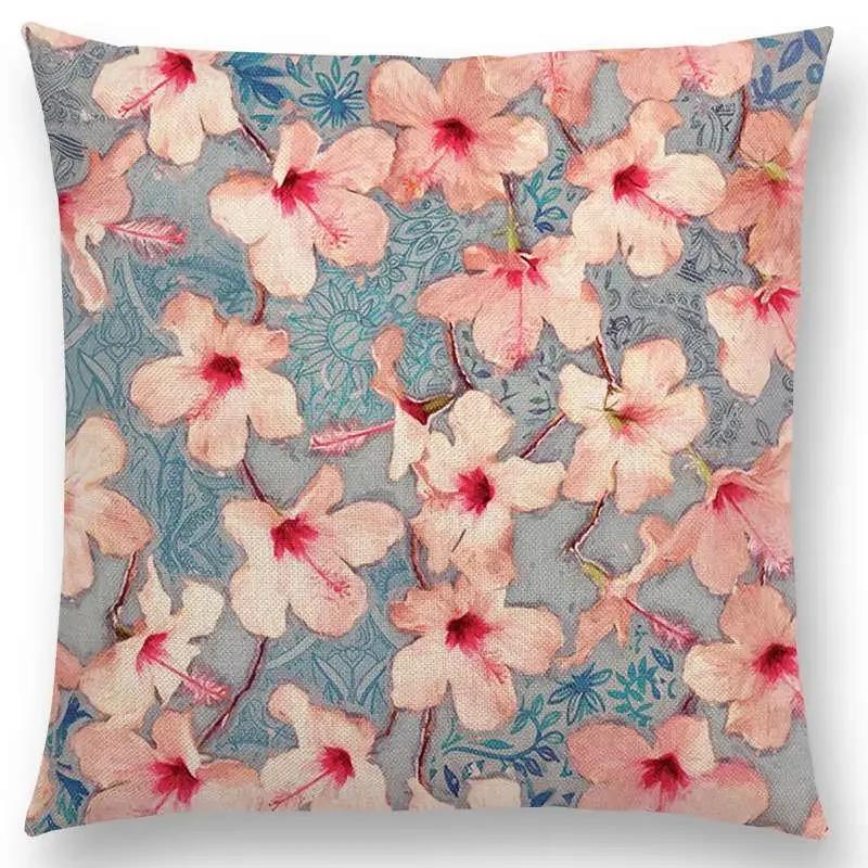 Nordic Throw Pillow Case Spring Leaves Print Cushion Cover Home Decor / Pillow Covers for Sofa Cushion Covers Hogar