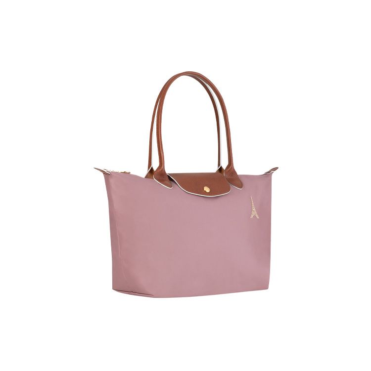 Longchamp Le Pliage Club 28 Snap Zipper Closure Leather Trim Tote Bag Women Tote Pink 2605319ESP44