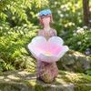 Resin Garden Bird Feeder Ornament Stable for Patio