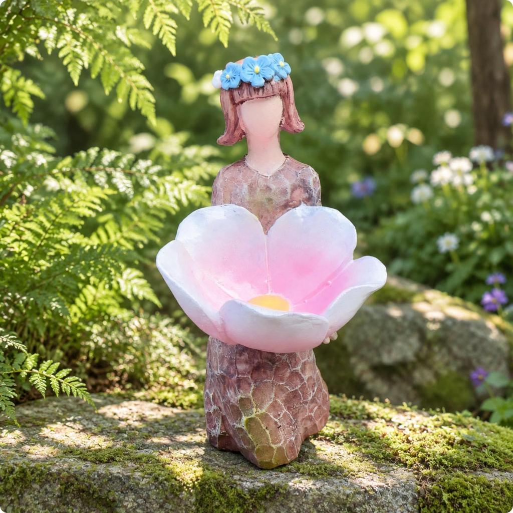 Resin Garden Bird Feeder Ornament Stable for Patio
