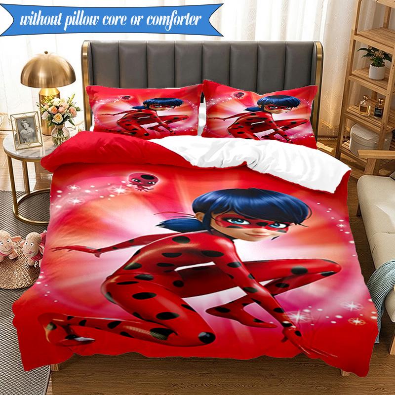 3PCS Miraculous Adventures Bedding Set,Including 1pc Duvet Cover And 2pcs Pillowcases Perfect for Bedroom, Dormitory, Fan Christmas gift