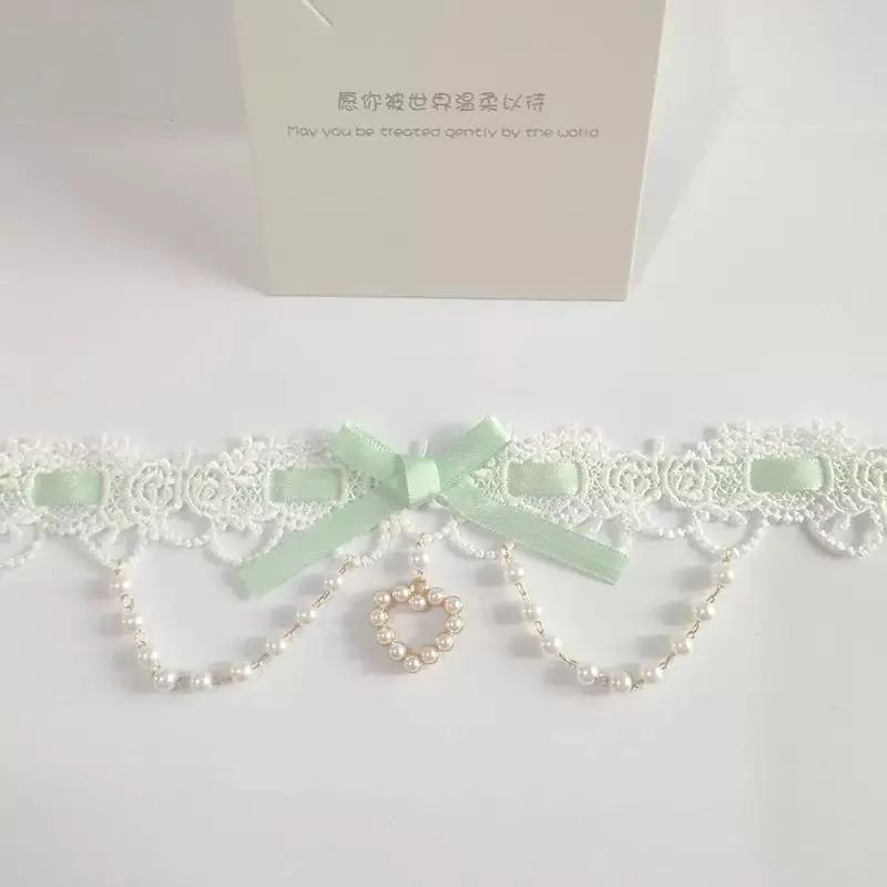 Long Black White Polka Dot Chokers Necklaces for Women Girls French Thin Soft Ribbon Neck Chain Party Formal Dress Accessories