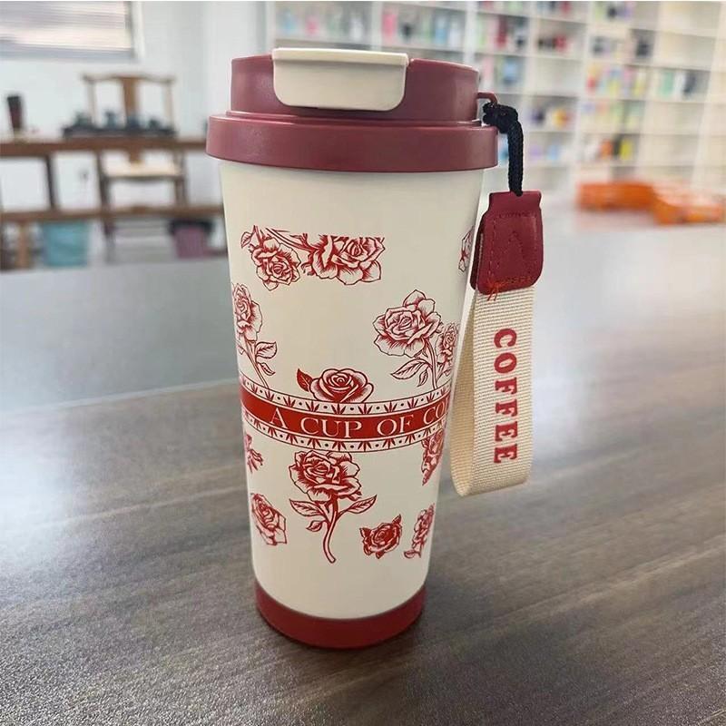 Modern Stainless Steel Insulated Coffee Cup With Double Lid For Office And Travel