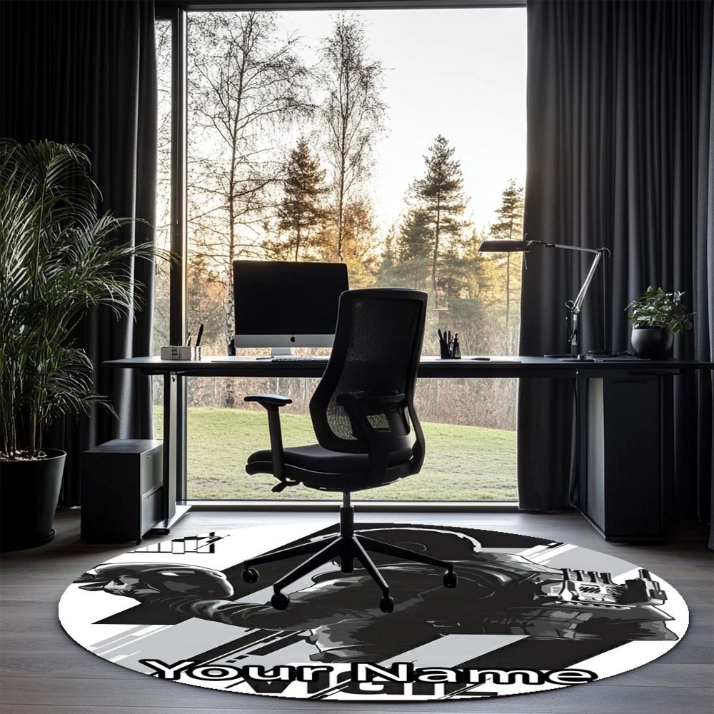 Custom Name Rainbow Six Siege Printed Round Rug Carpet Chair Rug Area Rug Entryway Doormats,for Office Chair Living Room Bedroom Kitchen Room.