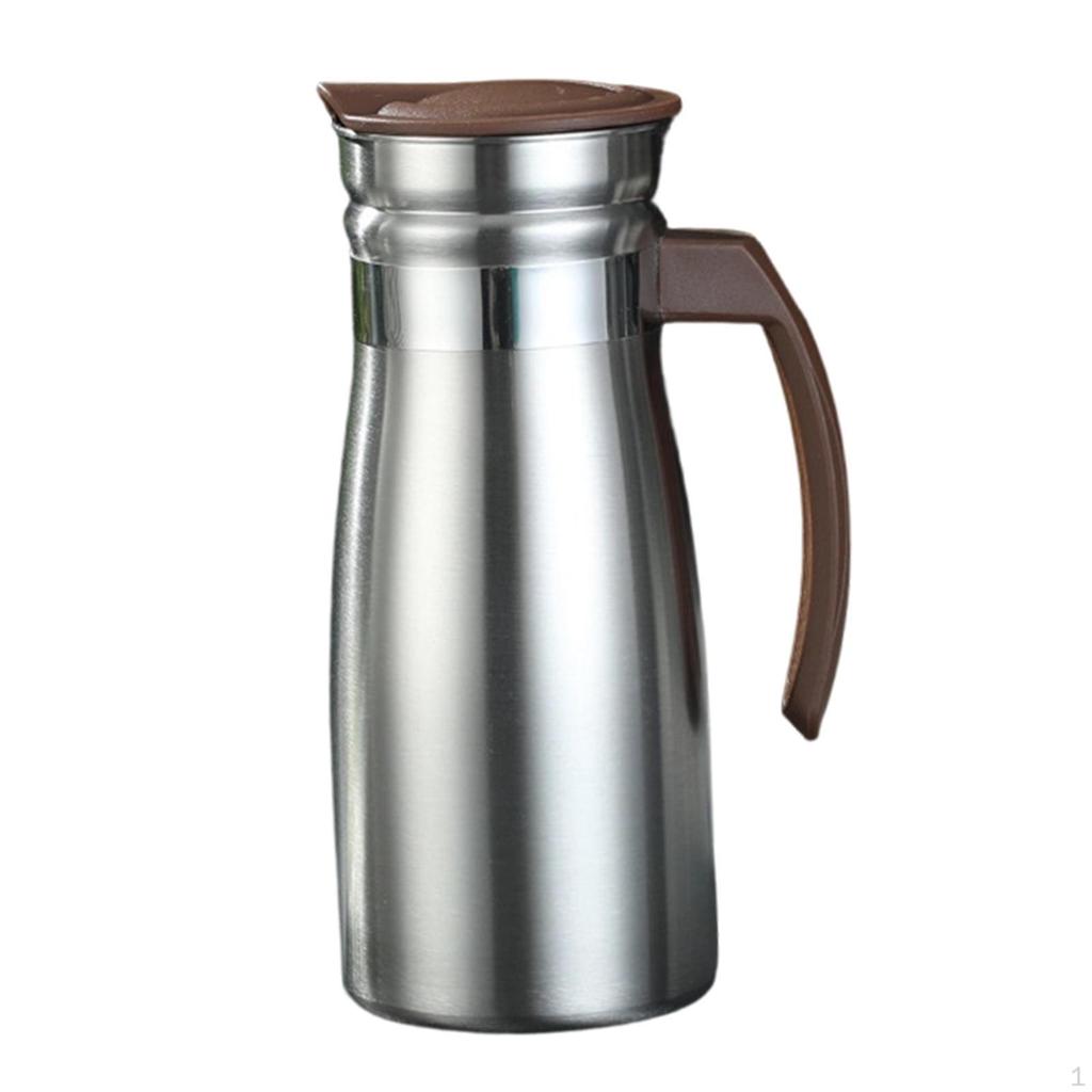 0.8 Liter Stainless Steel Insulated Carafe, Coffee Pot for Cold Drinks, Leakproof Lid, Beverage
