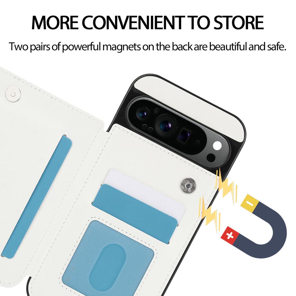 Hülle für Google Pixel 9/9Pro, Leder-Brieftasche mit Kartenhalter