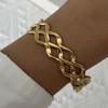 Stainless Steel Metal Starfish Shell Coral Bracelet For Women Gold Color Retro Flower Stripe Texture Cuff Bangle Party Jewelry