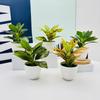 Green Faux Plant With Plastic Pot For Living Room And Office Decoration