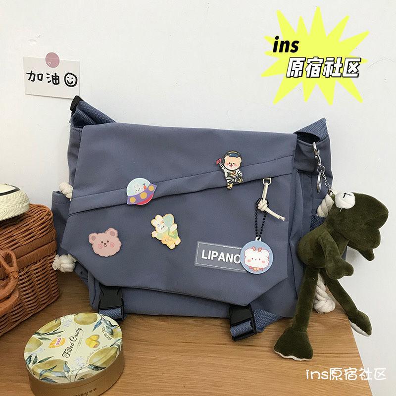 Canvas Diagonal Cross Bag Youth Fashion Casual Version Ladies Large Capacity Shoulder Bag Solid Color Women Messenger Bags Purse