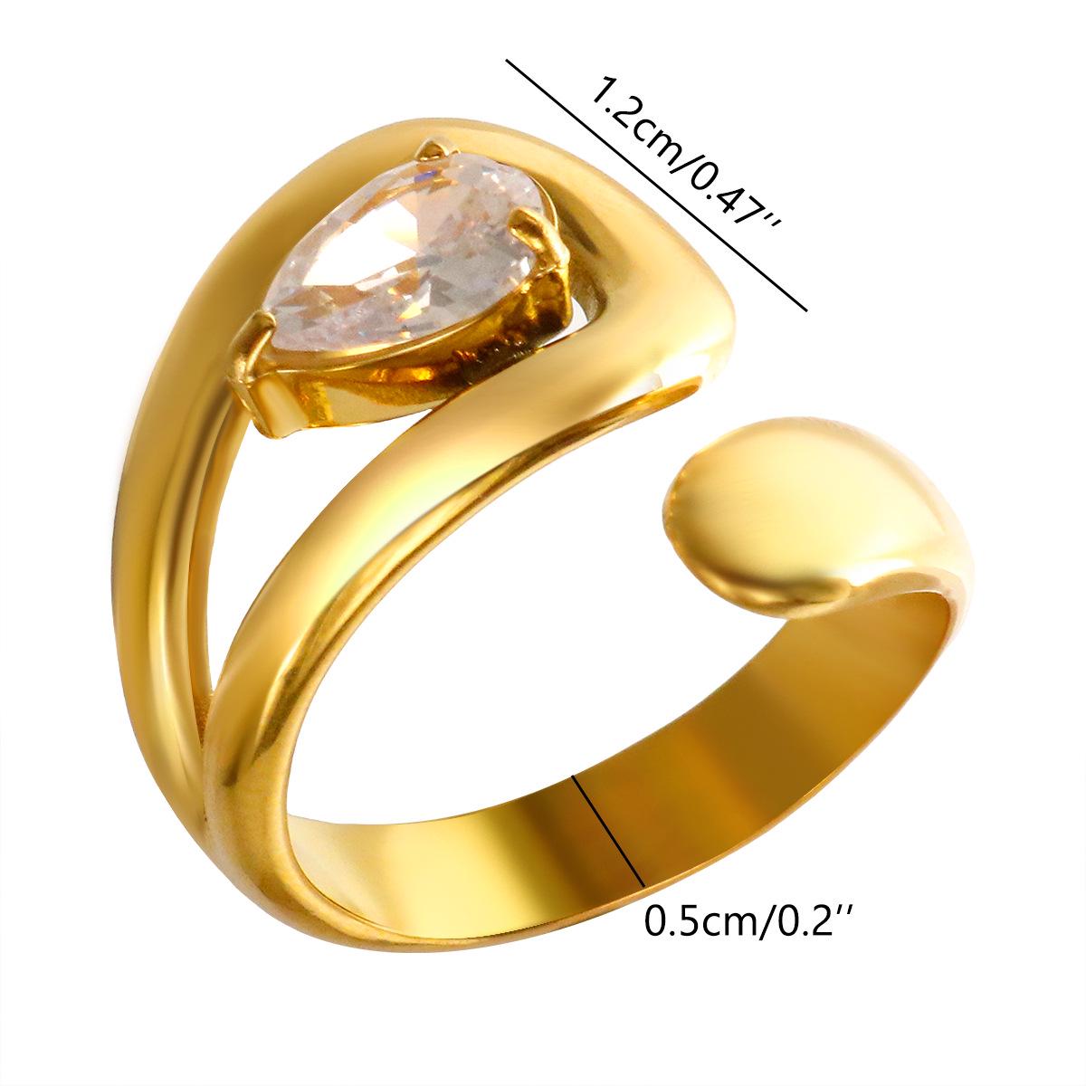 

18K Gold-Plated Asymmetric Diamond Ring - European & American Fashion