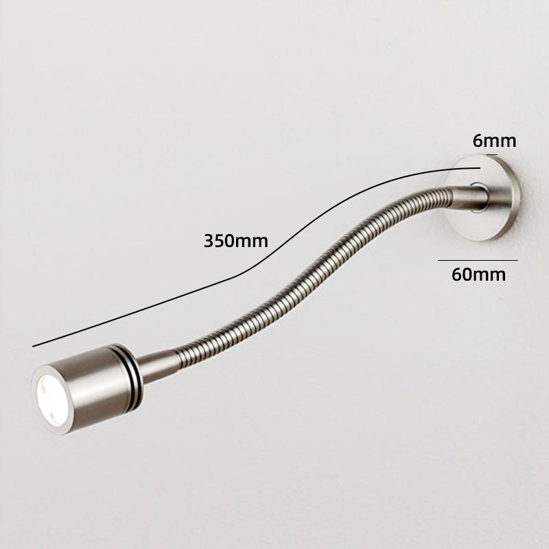 Lampă de perete flexibilă cu LED pentru citire cu gât de gâscă, lumina de perete modernă, montată pe perete, pentru dormitor, reflectoare pentru studiul de inginerie hotelieră
