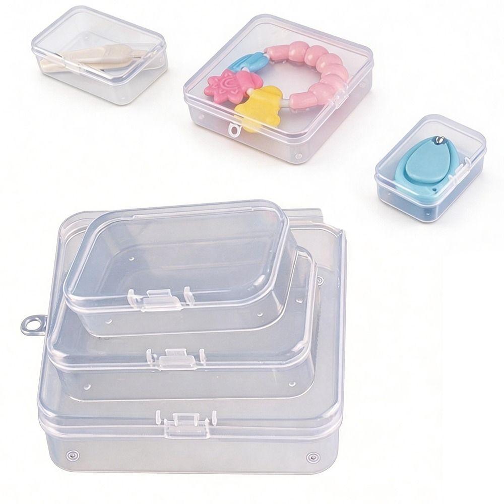 Dustproof Transparent Plastic Box Rectangular Flip Cover Box New Storage Box  Small Objects Display