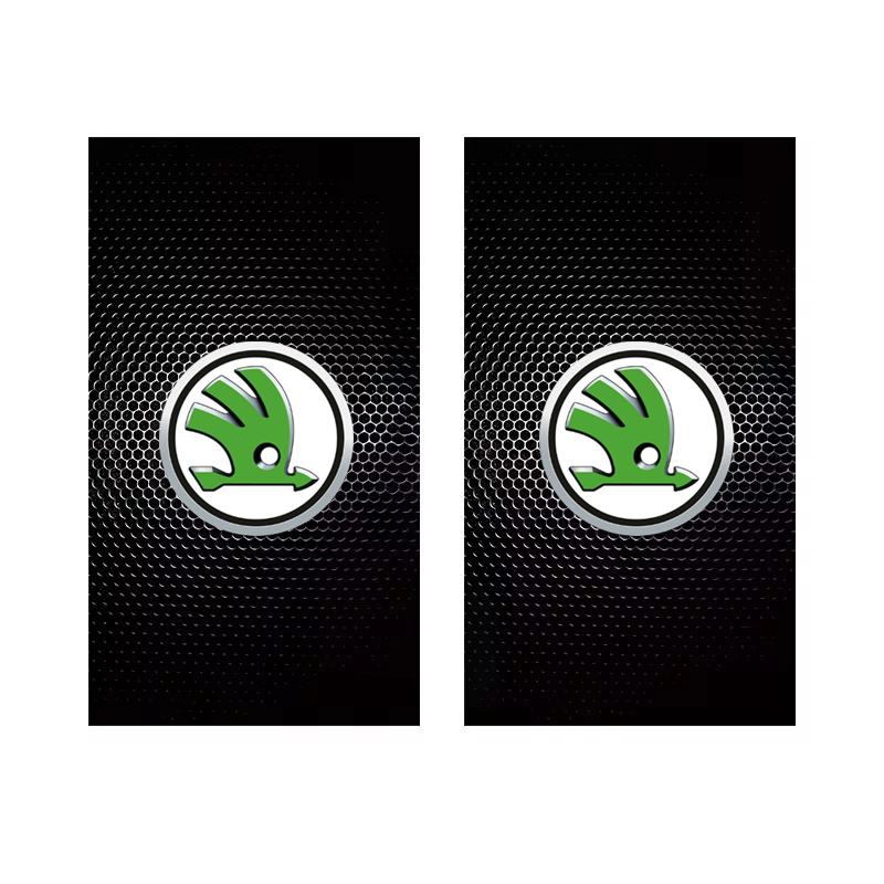WMZW4 Car B-Pillar Center Column Cover Decals Decoration Stickers for Skoda Logo Octavia Yeti VRS Kodiaq Karoq Tour Superb Fabia Rapid
