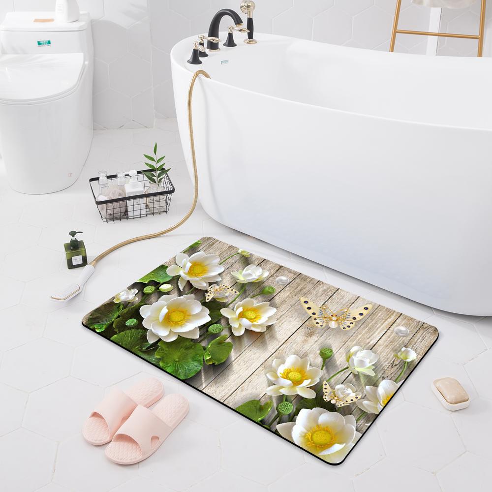 Bathroom Absorbent Non-slip Mat Door Mat Toilet Floor Shower Room Bathtub Rug Modern Kitchen Rug