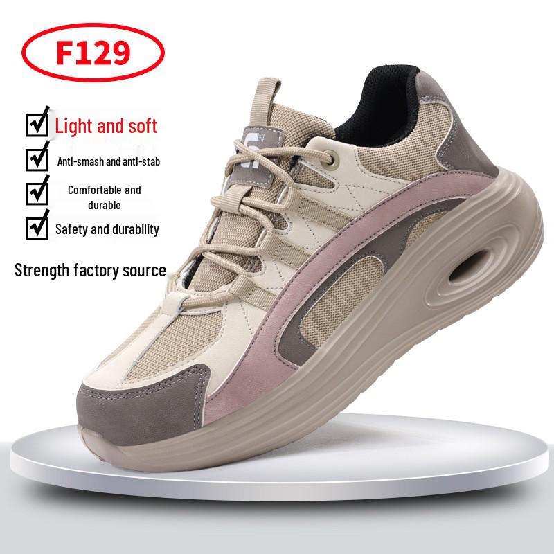 Zapatos de Seguridad Ligeros y Transpirables para Mujer - Cómodos Antiaplastastamiento, Antipinchazos, Zapatos de Trabajo Modernos para Largas Horas de Pie