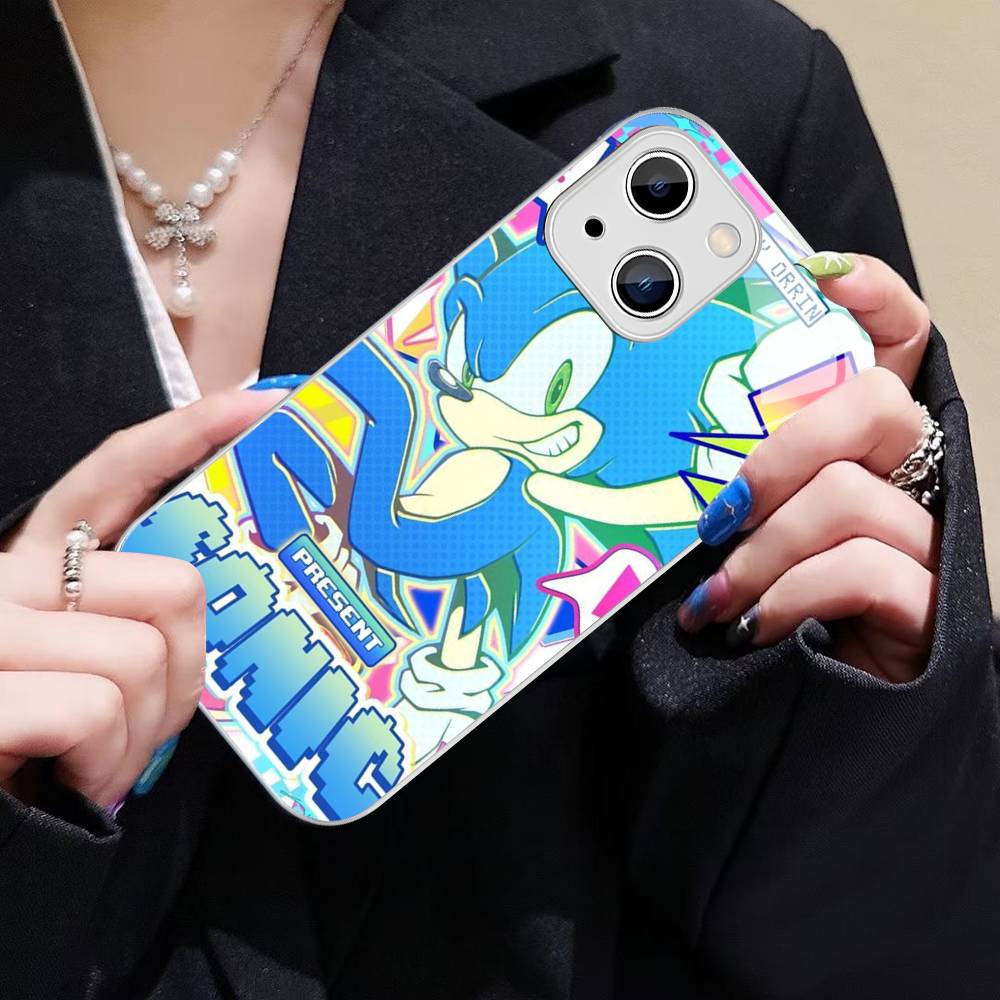 Game Sonic Movie Anime Tempered Glass For Iphone 14 13 12 11 Pro Mini XS MAX 14Plus X XS XR Fundas