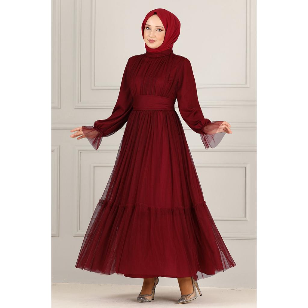 Belted Chiffon Evening Dress End5521 Taba