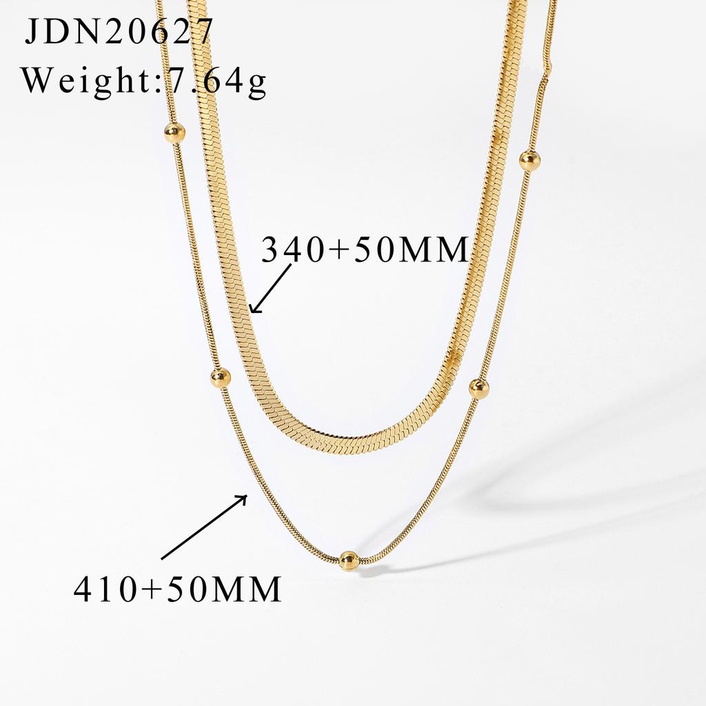 Wanxing 18K gold-plated titanium steel necklace ins wind light luxury cold collarbone chain stainless steel jewelry