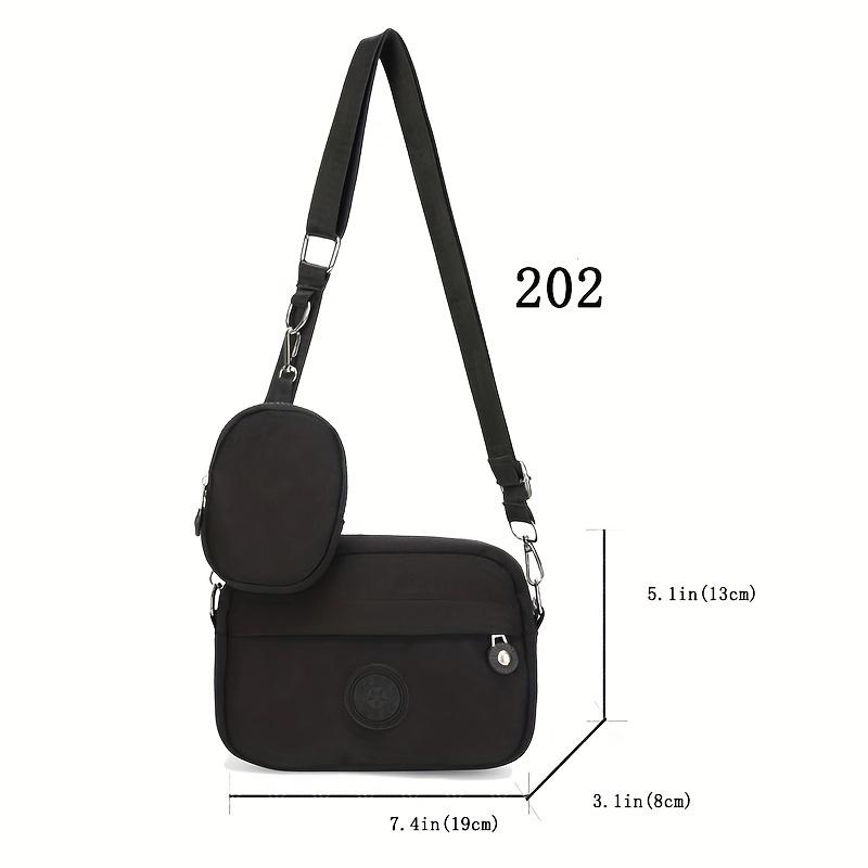 2pcs Simple Crossbody Bag Set, Casual Oxford Cloth Square Bag, Trendy Shoulder Bag With Coin Purse