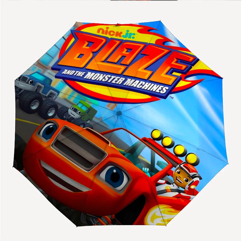 Monster Machines Fashionable Automatic Opening/Closing Folding Umbrella. Portable and Foldable, Ideal for Gift, Travel, and Daily Use.