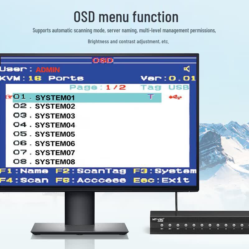 MT-viki KVM Switch & Cat5 IP Remote Extension System