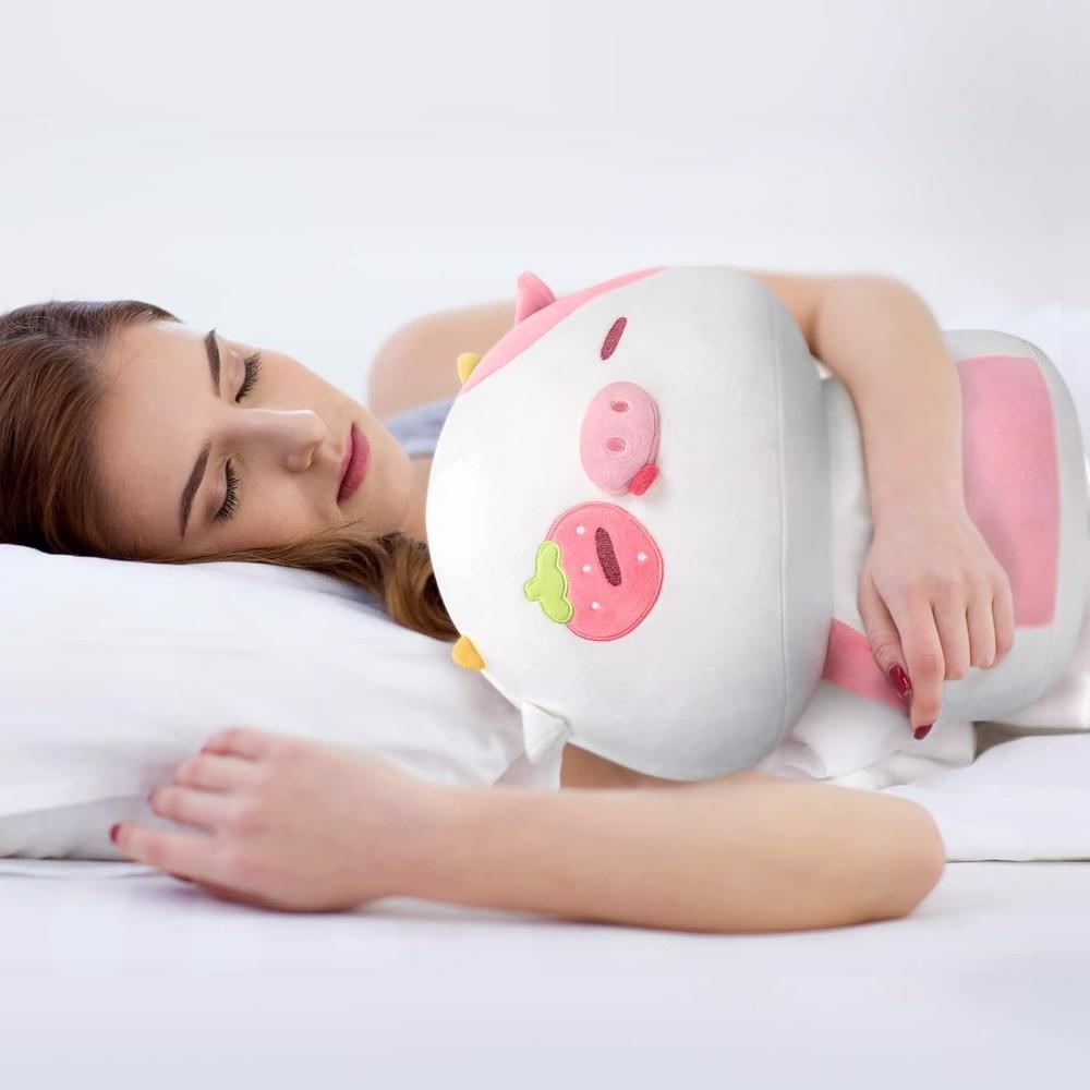 Plush Toy Cow Cuddly Soft White-Black For Children
