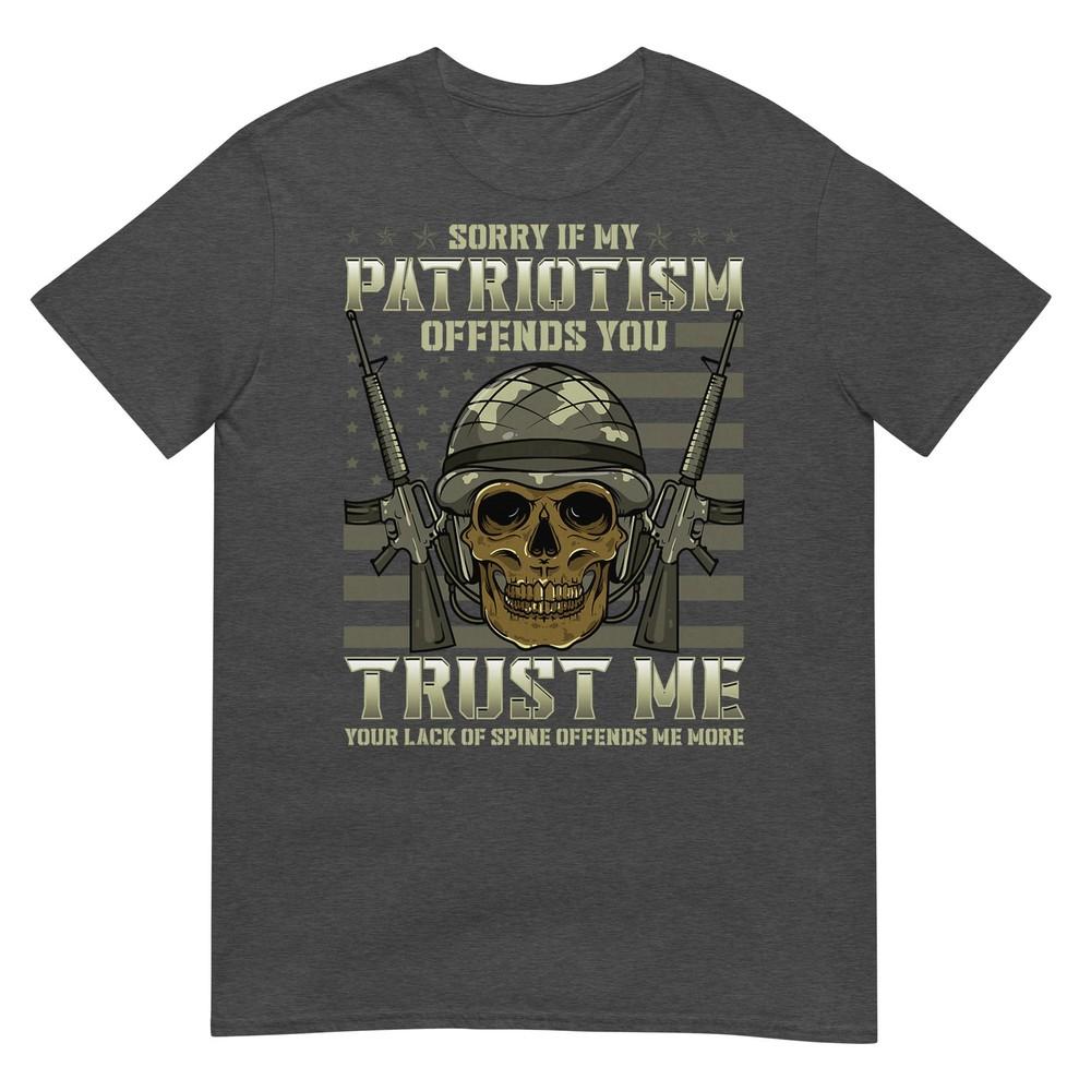 Patriotic Veteran Usa Flag American Military War Hero Skull Tshirt