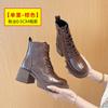 Martin boots women's 2025 lace-up autumn new single boots thin British style thick heel short boots thick-soled versatile thin boots