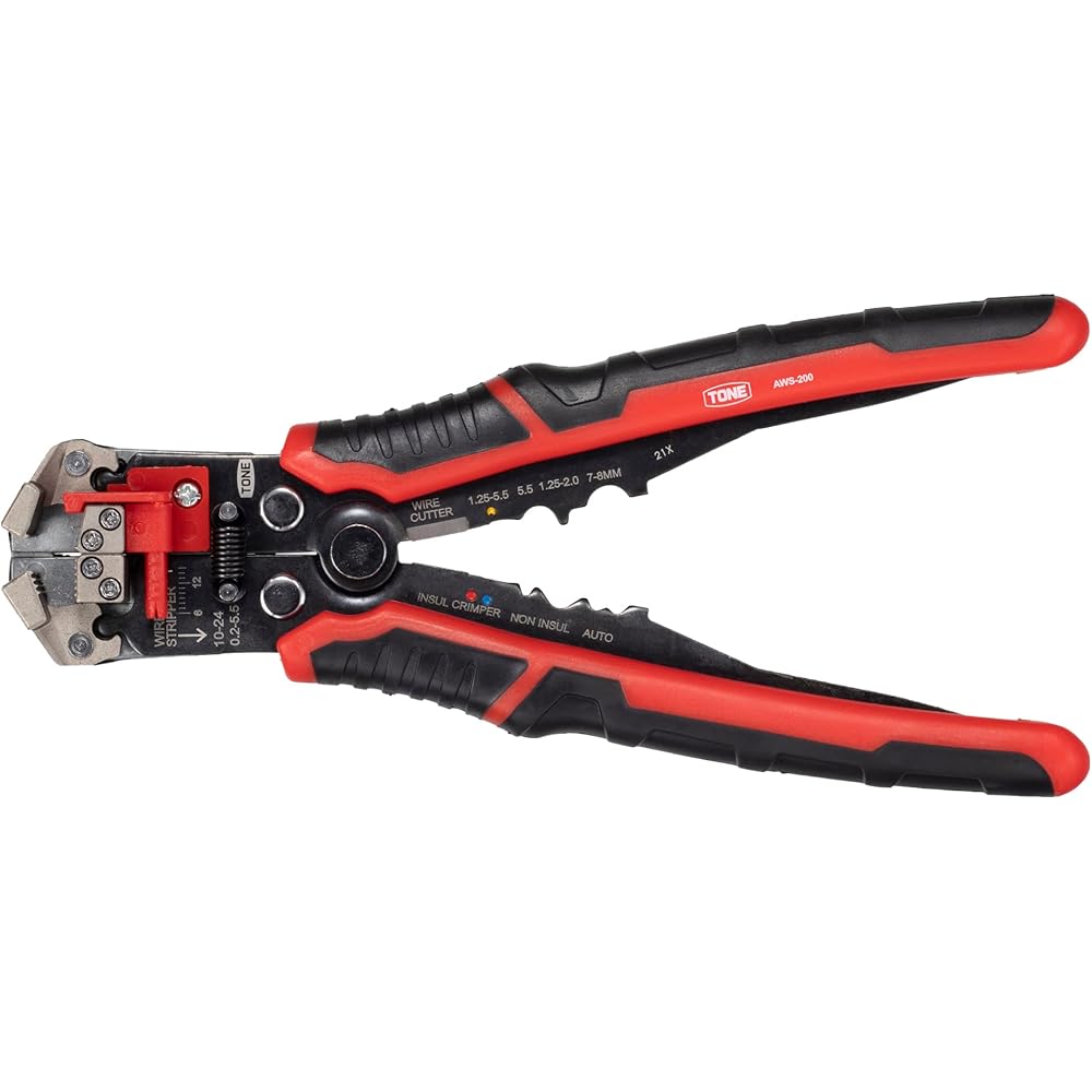 TONE Auto Wire Stripper AWS-200 Red 215mm Length Hand Tool