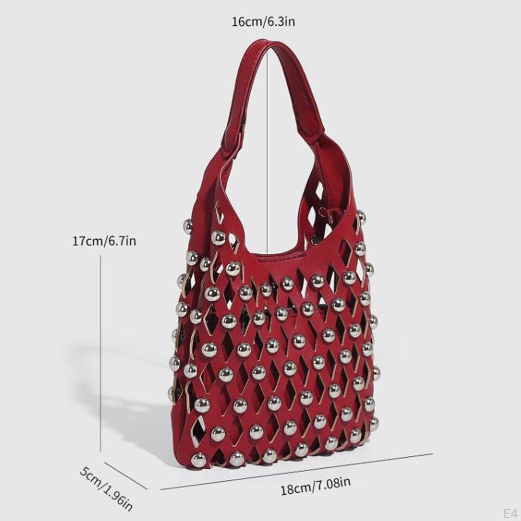 Women Hollow Hobo Bag Casual Slouchy Handbag for Eyeglass Cases Books Magazines