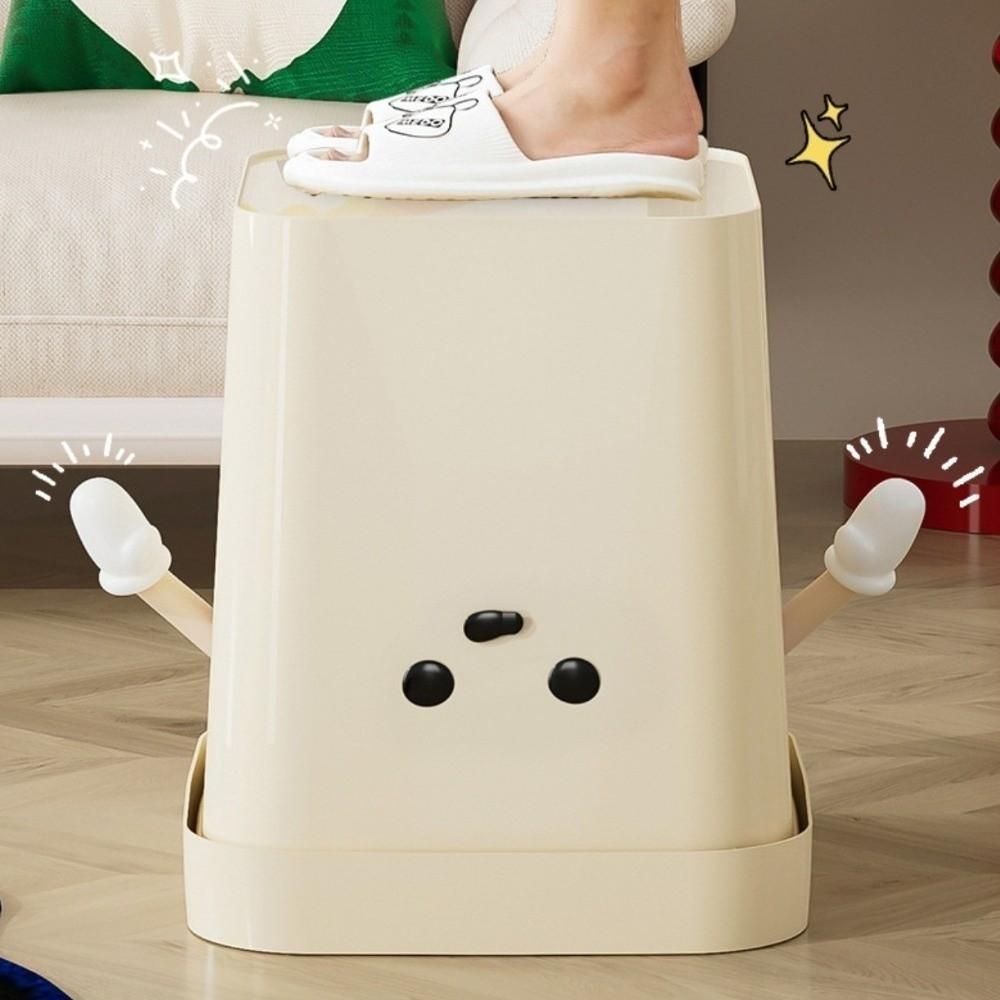 Storage Bin Trash Can Food Waste Plastic Wastebasket Lightweight Square Garbage Can  Kitchen