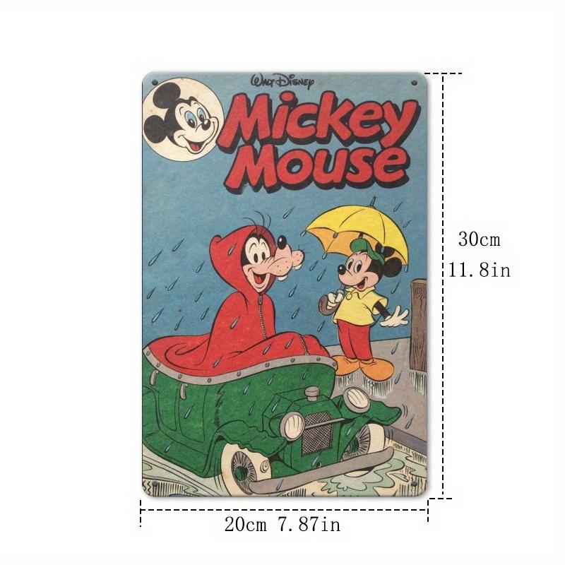 [2D Flach] 1 Stück 30,48X20,32 cm 2D Blechschild - Perfekt für Retro-Küchen, Wohnzimmer oder Cafés, zum Thema Mickey Mouse in den