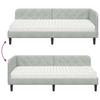 Corner Bed Frame Light Grey 90 X 190 Cm Velvet