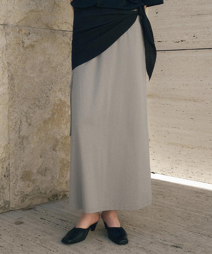 Siyajyu Sist9064 Flow Tension Banding Skirt_Mocha Gray
