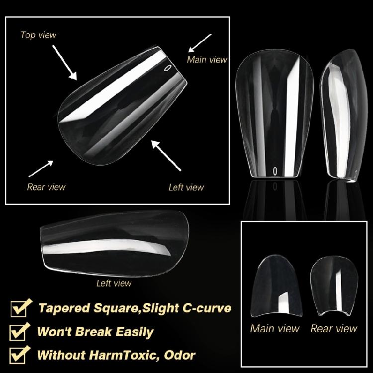 Versatile Clear Gel Nail Tips Transparent Nail Extensions Great for Daily Wear