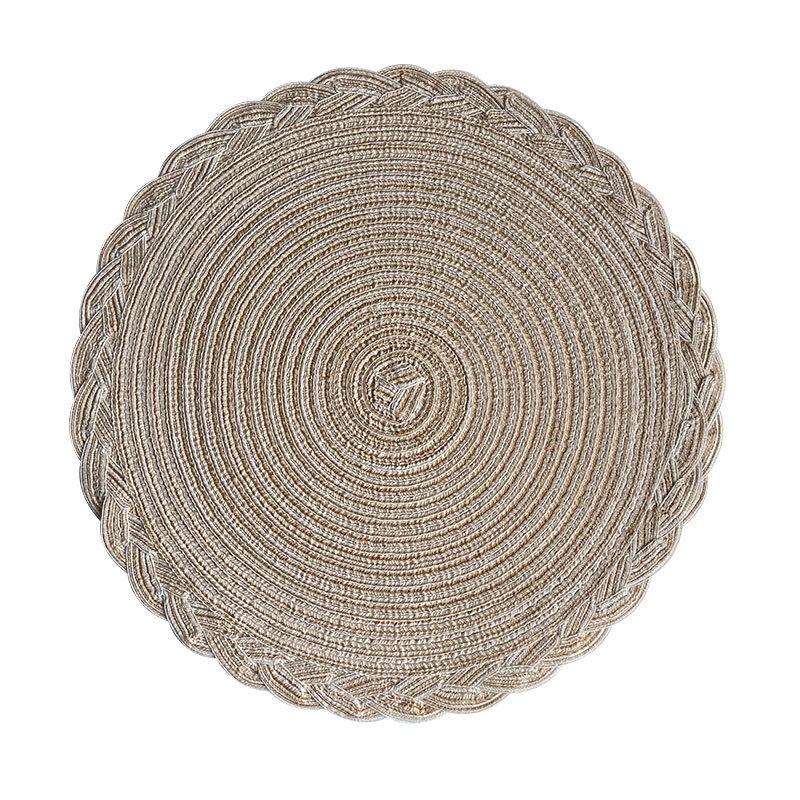 

38Cm Bohemian Round Braided Placemat Coaster Insulation Mat Suitable For Home Wedding Party Holiday Table Decoration