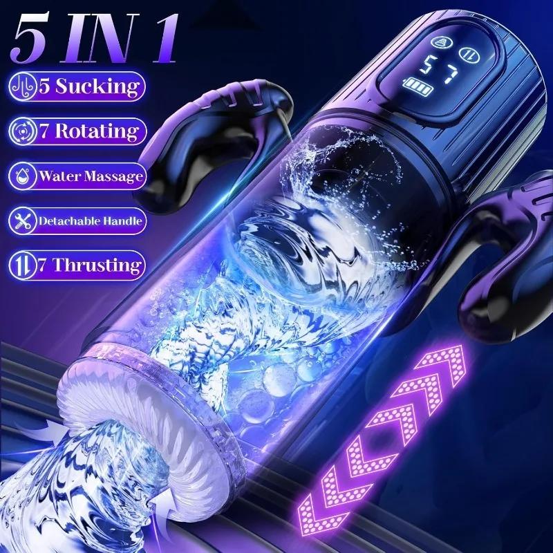 2026 High Speed Automatic Thrusting Rotating Piston Stroker Masturbator Telescopic Vagina Blowjob Masturbation Sex Toys for Men 18