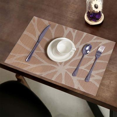 Placemats For Dining Table Washable Placemat Set Of 6 Heat Resistant Woven Vinyl Non-Slip Kitchen Table Mats Wipe Clean