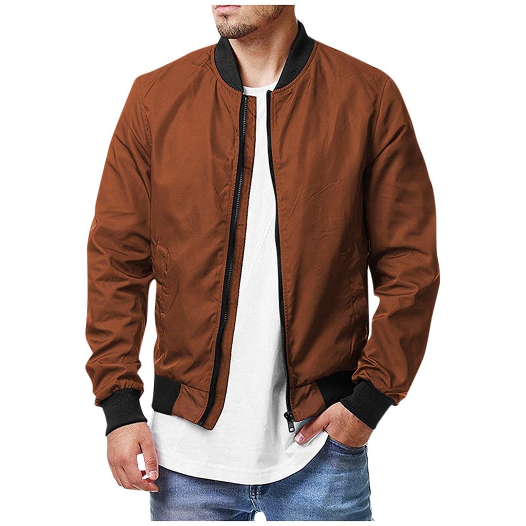 Pánská bunda na zip, ležérní retro bunda Cardigan s dlouhým rukávem